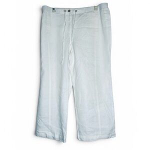 JM Collection Plus Size Linen lined pants drawstring waistband Size 18 Short